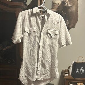 Men's White Patterned Shirt